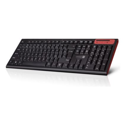 CONNECT IT CKB-3000-CS - Ασύρματο πληκτρολόγιο multimedia με τοπική προσαρμογή CZ/SK 2xAAA μαύρο