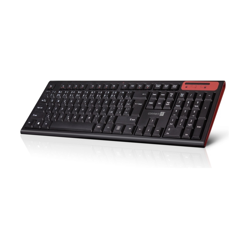 CONNECT IT CKB-3000-CS - Ασύρματο πληκτρολόγιο multimedia με τοπική προσαρμογή CZ/SK 2xAAA μαύρο