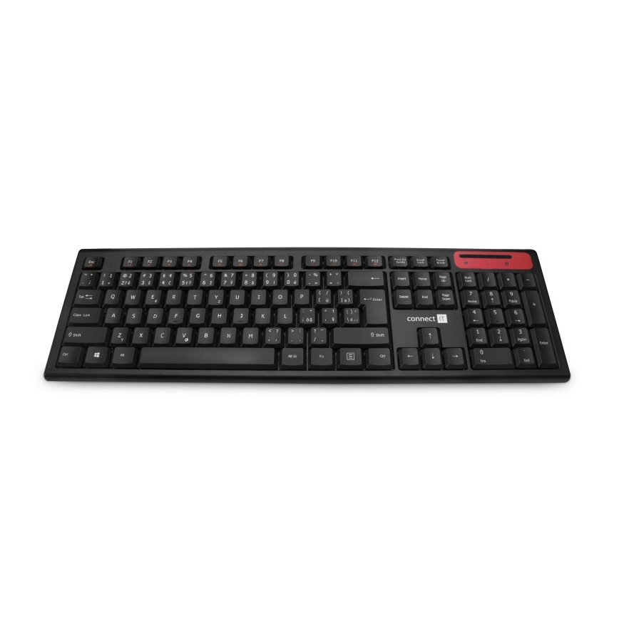 CONNECT IT CKB-3000-CS - Ασύρματο πληκτρολόγιο multimedia με τοπική προσαρμογή CZ/SK 2xAAA μαύρο