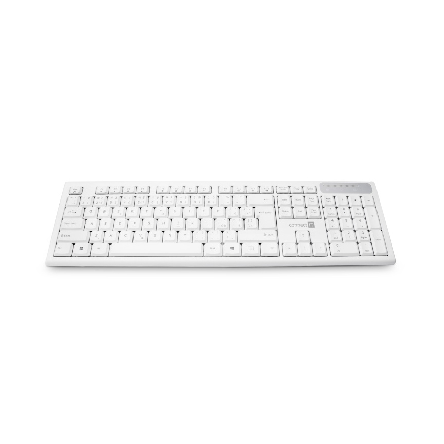 CONNECT IT CKB-3010-CS - Ασύρματο πληκτρολόγιο multimedia με τοπική προσαρμογή CZ/SK 2xAAA λευκό