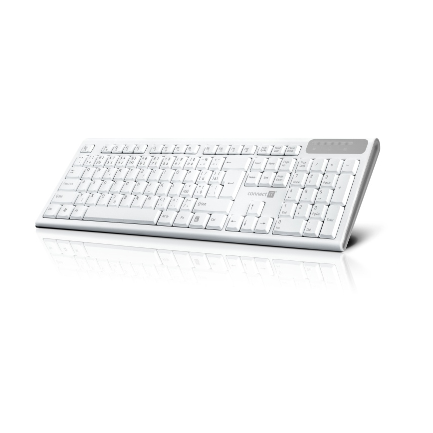 CONNECT IT CKB-3010-CS - Ασύρματο πληκτρολόγιο multimedia με τοπική προσαρμογή CZ/SK 2xAAA λευκό