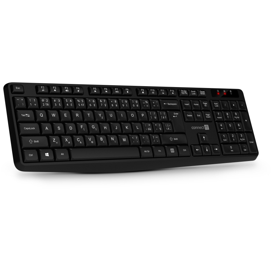 CONNECT IT CKM-4500-CS - Ασύρματο πληκτρολόγιο και ποντίκι 1000 DPI με τοπική προσαρμογή CZ/SK 1xAAA + 1xAA μαύρο