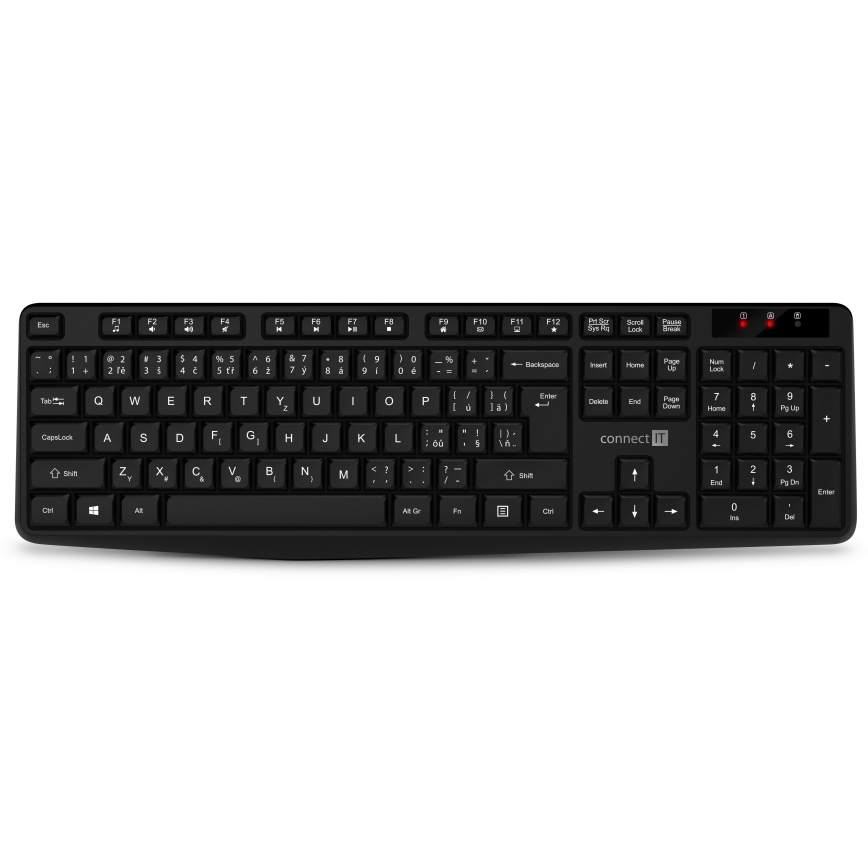 CONNECT IT CKM-4500-CS - Ασύρματο πληκτρολόγιο και ποντίκι 1000 DPI με τοπική προσαρμογή CZ/SK 1xAAA + 1xAA μαύρο