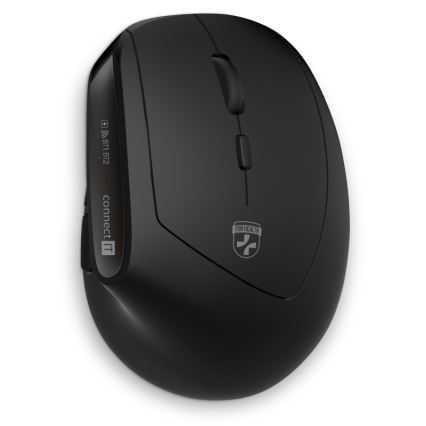 CONNECT IT CKM-6010-CS - Εργονομικό ασύρματο πληκτρολόγιο και ποντίκι 800/1200/1600/2400 DPI με τοπική προσαρμογή CZ/SK 1xAA + 2xAAA μαύρο
