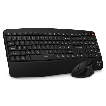 CONNECT IT CKM-6010-CS - Εργονομικό ασύρματο πληκτρολόγιο και ποντίκι 800/1200/1600/2400 DPI με τοπική προσαρμογή CZ/SK 1xAA + 2xAAA μαύρο