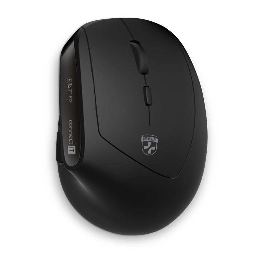 CONNECT IT CKM-6010-CS - Εργονομικό ασύρματο πληκτρολόγιο και ποντίκι 800/1200/1600/2400 DPI με τοπική προσαρμογή CZ/SK 1xAA + 2xAAA μαύρο