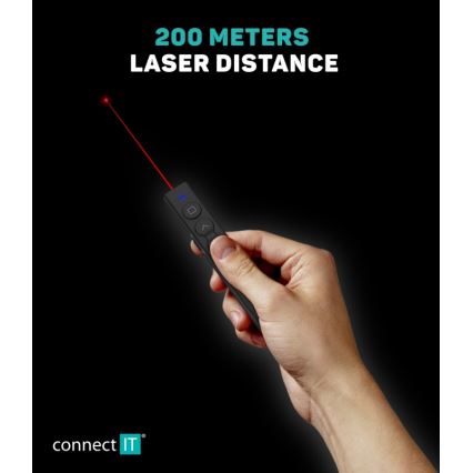 CONNECT IT CLP-2050-BK - Ασύρματο presenter με laser pointer 1xAAA