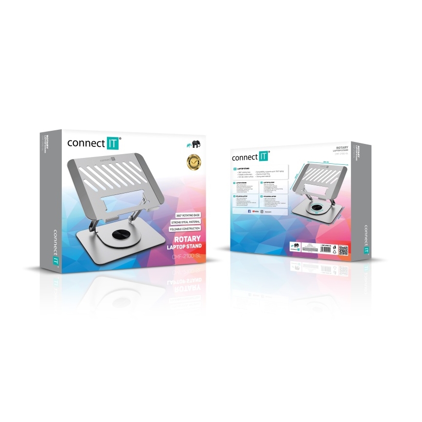 CONNECT IT CMF-2100-SL - Περιστρεφόμενη βάση για laptop ασημί