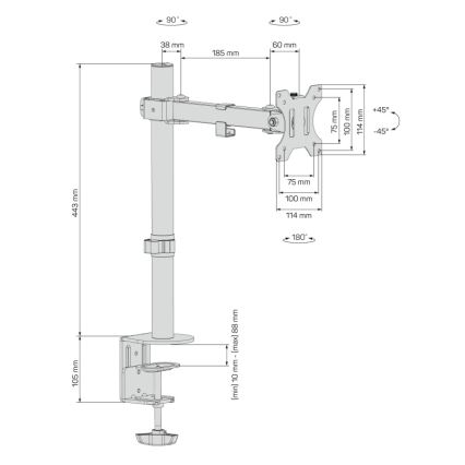 CONNECT IT CMF-3103-BK - Βάση γραφείου οθόνης 13-32” μαύρο