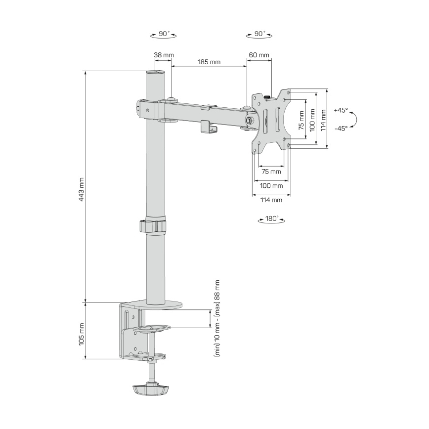 CONNECT IT CMF-3103-BK - Βάση γραφείου οθόνης 13-32” μαύρο