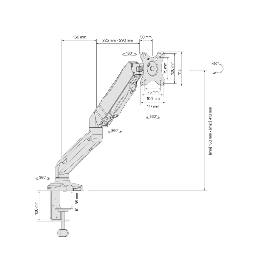 CONNECT IT CMF-3107-BK - Βάση γραφείου οθόνης 13-32” μαύρο