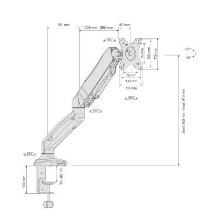 CONNECT IT CMF-3107-BK - Βάση γραφείου οθόνης 13-32” μαύρο