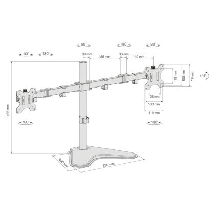 CONNECT IT CMF-3204-BK - Βάση για 2 οθόνες γενικής χρήσης 13-32” μαύρο