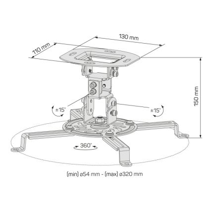 CONNECT IT CMF-6020-BK - Βάση Projector οροφής μαύρο