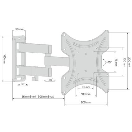 CONNECT IT CMH-2012-BK - Επιτοίχια βάση για τηλεόραση 13-37” μαύρη