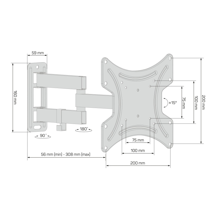 CONNECT IT CMH-2012-BK - Επιτοίχια βάση για τηλεόραση 13-37” μαύρη