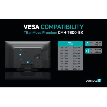 CONNECT IT CMH-7600-BK - Βάση τηλεόρασης τοίχου 32-70” μαύρο