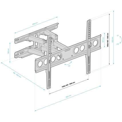 CONNECT IT CMH-7600-BK - Βάση τηλεόρασης τοίχου 32-70” μαύρο