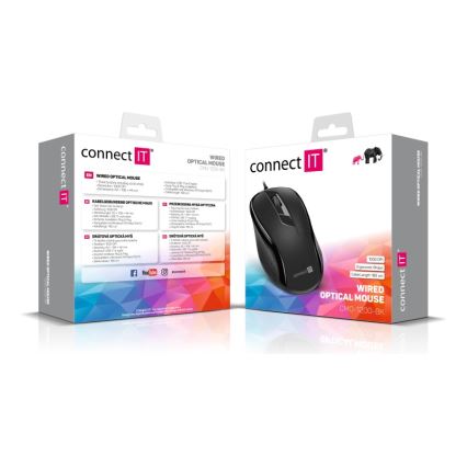 CONNECT IT CMO-1200-BK - Ενσύρματο ποντίκι 1000 DPI μαύρο