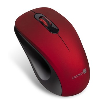CONNECT IT CMO-2230-RD - Ασύρματο αθόρυβο ποντίκι MUTE 1200 DPI 1xAA μαύρο/κόκκινο