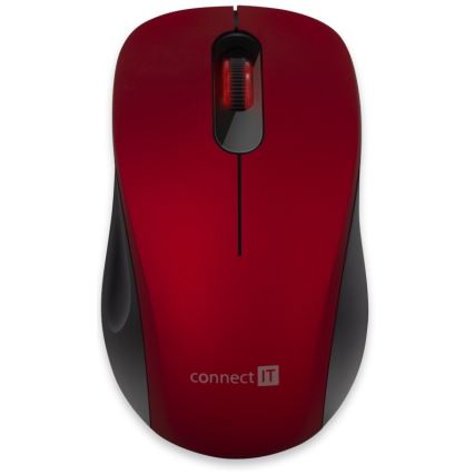 CONNECT IT CMO-2230-RD - Ασύρματο αθόρυβο ποντίκι MUTE 1200 DPI 1xAA μαύρο/κόκκινο