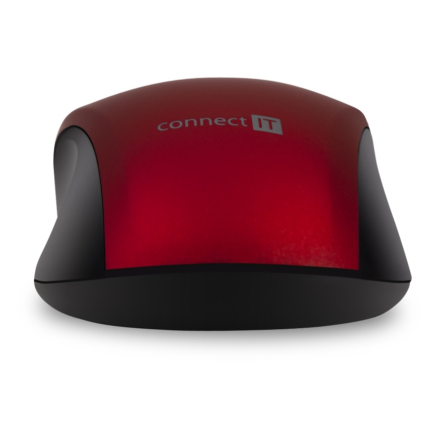 CONNECT IT CMO-2230-RD - Ασύρματο αθόρυβο ποντίκι MUTE 1200 DPI 1xAA μαύρο/κόκκινο