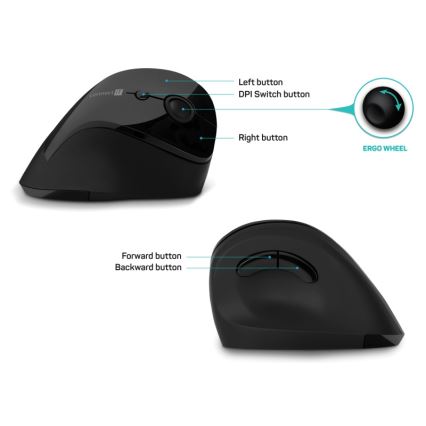 CONNECT IT CMO-2700-BK - Εργονομικό ασύρματο ποντίκι 800/1200/1600 DPI 1xAA μαύρο