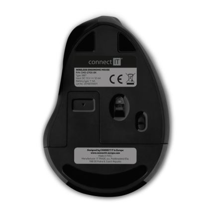 CONNECT IT CMO-2700-BK - Εργονομικό ασύρματο ποντίκι 800/1200/1600 DPI 1xAA μαύρο