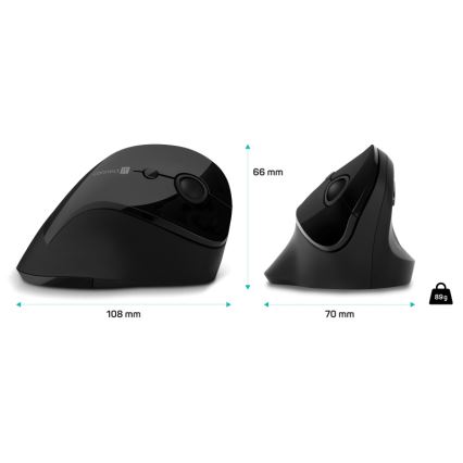 CONNECT IT CMO-2700-BK - Εργονομικό ασύρματο ποντίκι 800/1200/1600 DPI 1xAA μαύρο