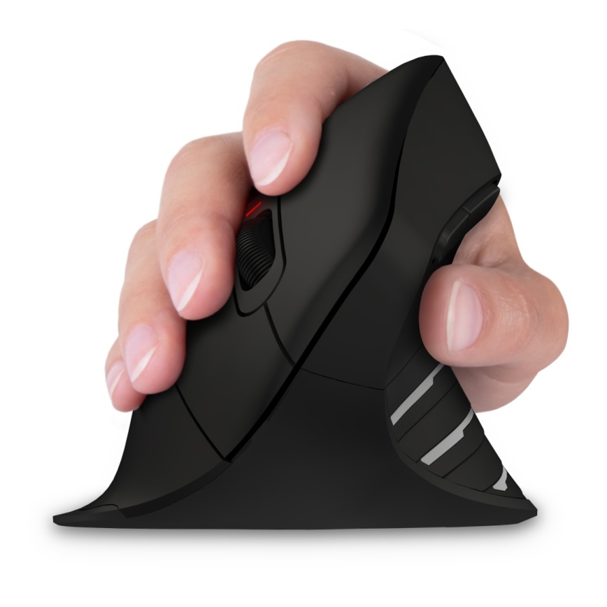 CONNECT IT CMO-2880-BK - Εργονομικό ασύρματο ποντίκι Verti TriMode 1000/1600/2400 DPI 2xAAA μαύρο