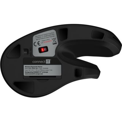 CONNECT IT CMO-2900-BK - Εργονομικό ασύρματο ποντίκι 800/1200/1600 DPI 1xAA μαύρο
