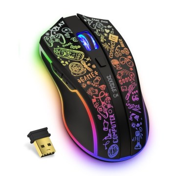 CONNECT IT CMO-3530-DD - LED RGB Ασύρματα επαναφορτιζόμενο gaming mouse 800/1200/1600/2400/4800 DPI 600 mAh μαύρο
