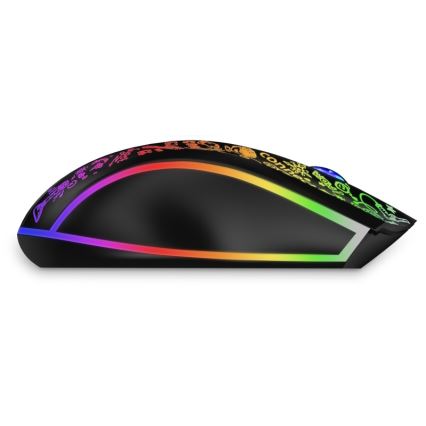 CONNECT IT CMO-3530-DD - LED RGB Ασύρματα επαναφορτιζόμενο gaming mouse 800/1200/1600/2400/4800 DPI 600 mAh μαύρο