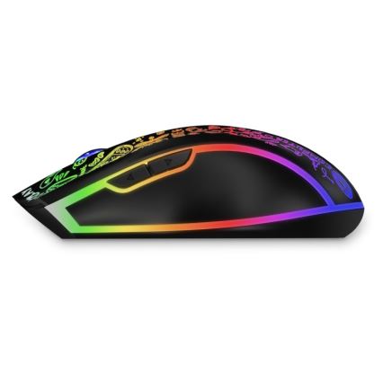 CONNECT IT CMO-3530-DD - LED RGB Ασύρματα επαναφορτιζόμενο gaming mouse 800/1200/1600/2400/4800 DPI 600 mAh μαύρο