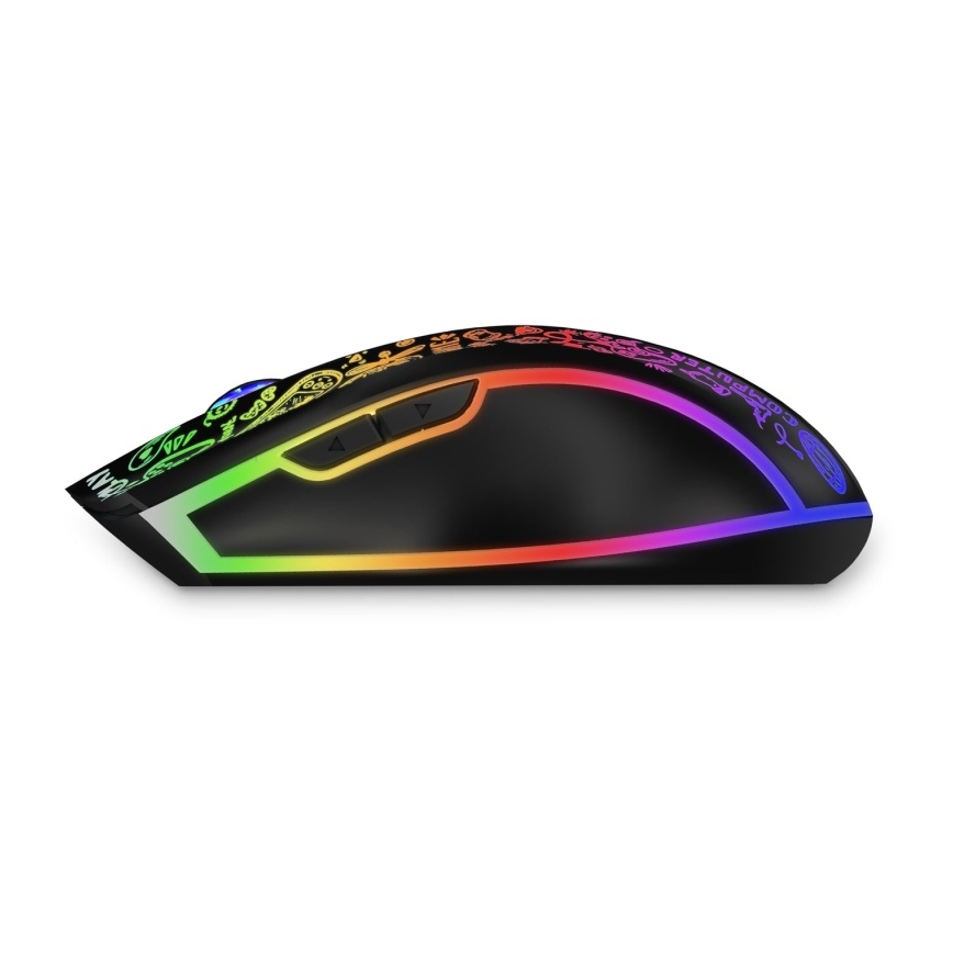 CONNECT IT CMO-3530-DD - LED RGB Ασύρματα επαναφορτιζόμενο gaming mouse 800/1200/1600/2400/4800 DPI 600 mAh μαύρο