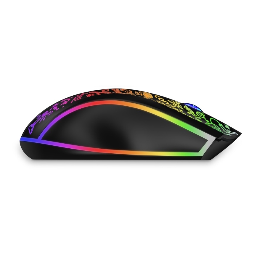 CONNECT IT CMO-3530-DD - LED RGB Ασύρματα επαναφορτιζόμενο gaming mouse 800/1200/1600/2400/4800 DPI 600 mAh μαύρο