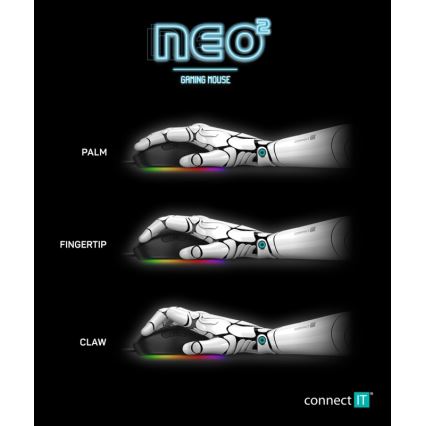 CONNECT IT CMO-3589-BK - LED RGB Ενσύρματο ποντίκι gaming 200-7200 DPI μαύρο