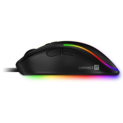 CONNECT IT CMO-3589-BK - LED RGB Ενσύρματο ποντίκι gaming 200-7200 DPI μαύρο