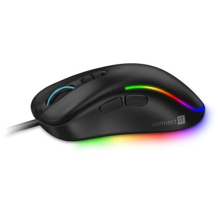 CONNECT IT CMO-3589-BK - LED RGB Ενσύρματο ποντίκι gaming 200-7200 DPI μαύρο