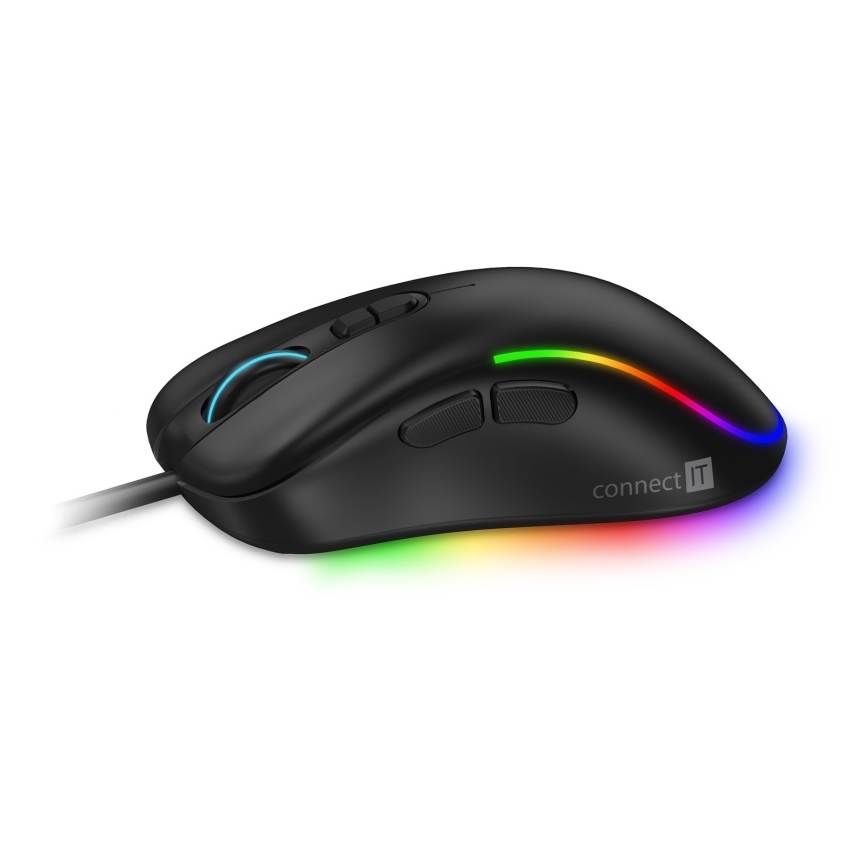 CONNECT IT CMO-3589-BK - LED RGB Ενσύρματο ποντίκι gaming 200-7200 DPI μαύρο