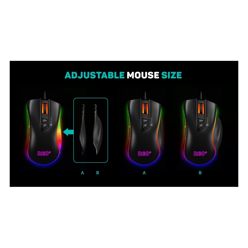 CONNECT IT CMO-3591-BK - LED RGB Ενσύρματο ποντίκι gaming 500-7200 DPI μαύρο