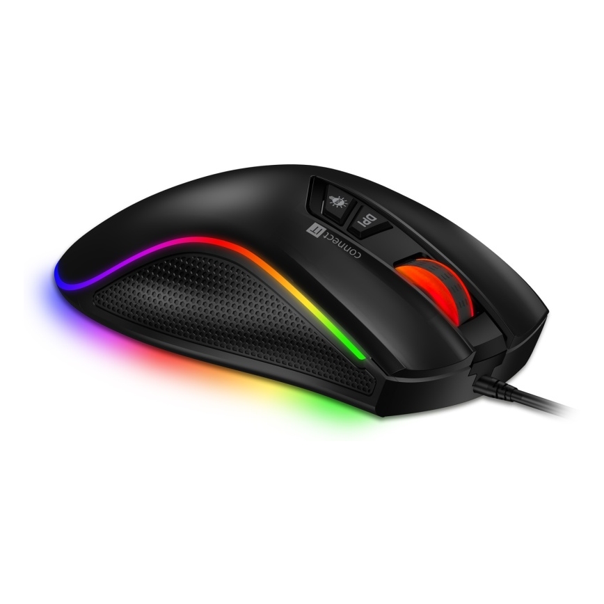 CONNECT IT CMO-3591-BK - LED RGB Ενσύρματο ποντίκι gaming 500-7200 DPI μαύρο