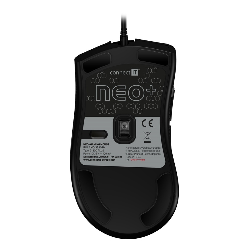 CONNECT IT CMO-3591-BK - LED RGB Ενσύρματο ποντίκι gaming 500-7200 DPI μαύρο