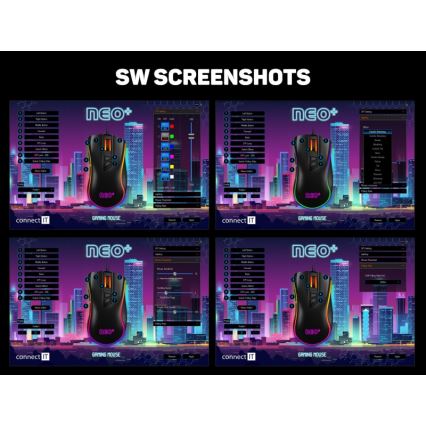 CONNECT IT CMO-3591-BK - Ενσύρματο RGB LED gaming ποντίκι 500-7200 DPI μαύρο