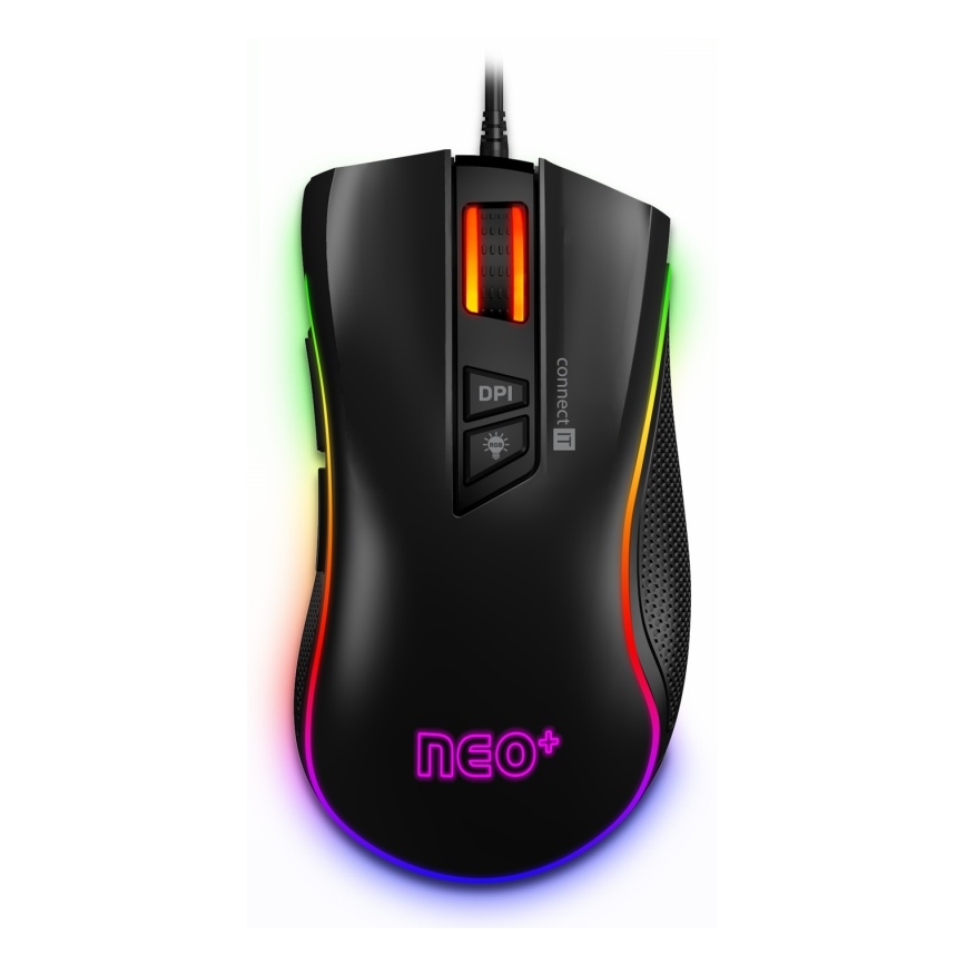 CONNECT IT CMO-3591-BK - Ενσύρματο RGB LED gaming ποντίκι 500-7200 DPI μαύρο
