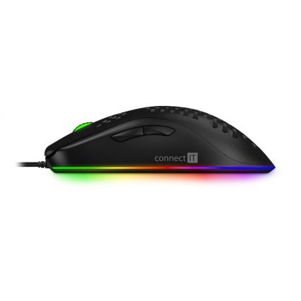 CONNECT IT CMO-5511-BK - LED RGB Ενσύρματο ποντίκι gaming 200-12800 DPI μαύρο