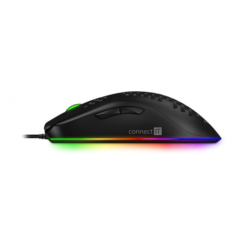 CONNECT IT CMO-5511-BK - LED RGB Ενσύρματο ποντίκι gaming 200-12800 DPI μαύρο