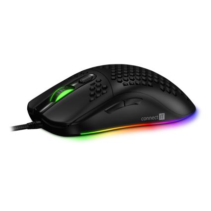 CONNECT IT CMO-5511-BK - Ενσύρματο RGB LED gaming ποντίκι 200-12800 DPI μαύρο