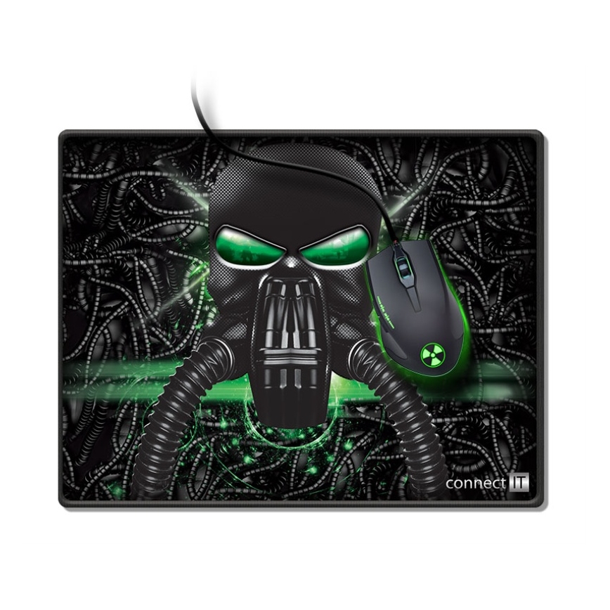 CONNECT IT CMP-1100-SM - Mouse pad 32x24,5 cm μαύρο/πράσινο