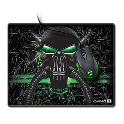 CONNECT IT CMP-1100-SM - Mouse pad 32x24,5 cm μαύρο/πράσινο